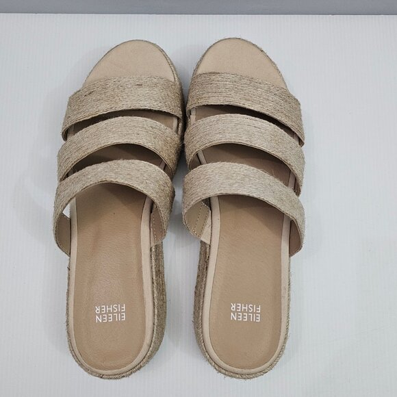 Eileen Fisher Mayla Espadrille Sandal Womens 11 Jute Platform Slide Summer NEW - Picture 8 of 13